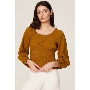 Madewell Shirt Womens Small Mustard Sophie Top From Rent The Runway $88
